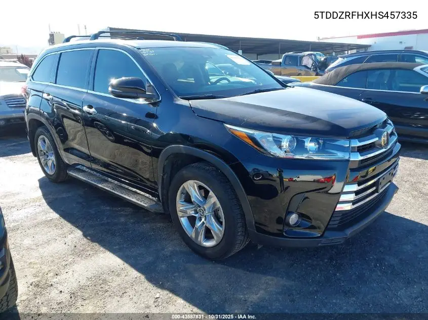5TDDZRFHXHS457335 2017 Toyota Highlander Limited