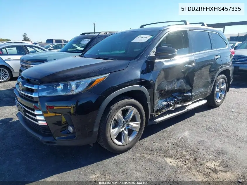 5TDDZRFHXHS457335 2017 Toyota Highlander Limited