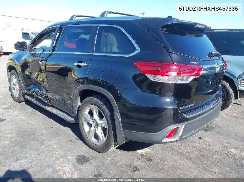 5TDDZRFHXHS457335 2017 Toyota Highlander Limited
