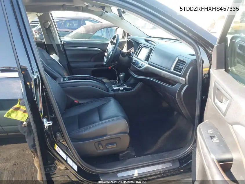 5TDDZRFHXHS457335 2017 Toyota Highlander Limited