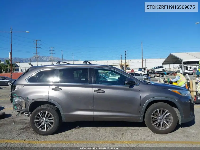 5TDKZRFH9HS509075 2017 Toyota Highlander Xle