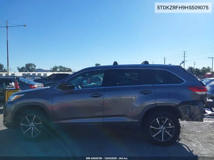 5TDKZRFH9HS509075 2017 Toyota Highlander Xle