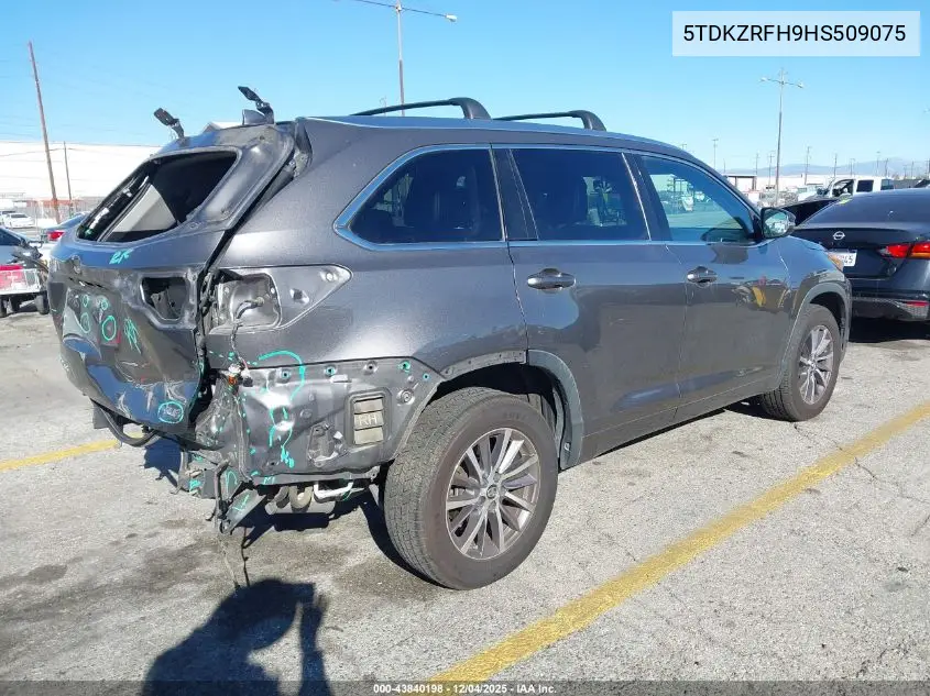5TDKZRFH9HS509075 2017 Toyota Highlander Xle