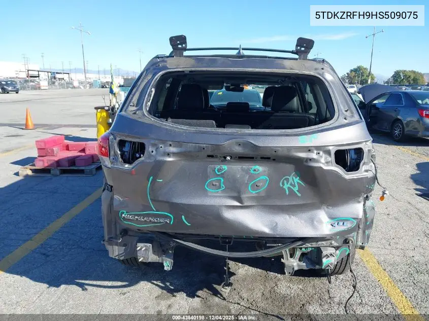 5TDKZRFH9HS509075 2017 Toyota Highlander Xle