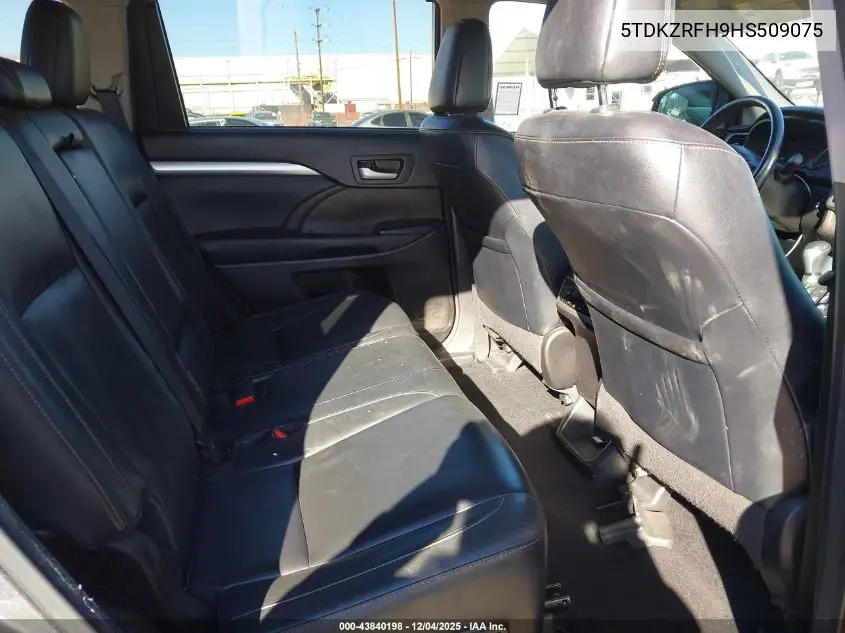 5TDKZRFH9HS509075 2017 Toyota Highlander Xle