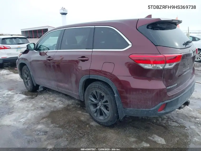 5TDBZRFH9HS369738 2017 Toyota Highlander Le Plus
