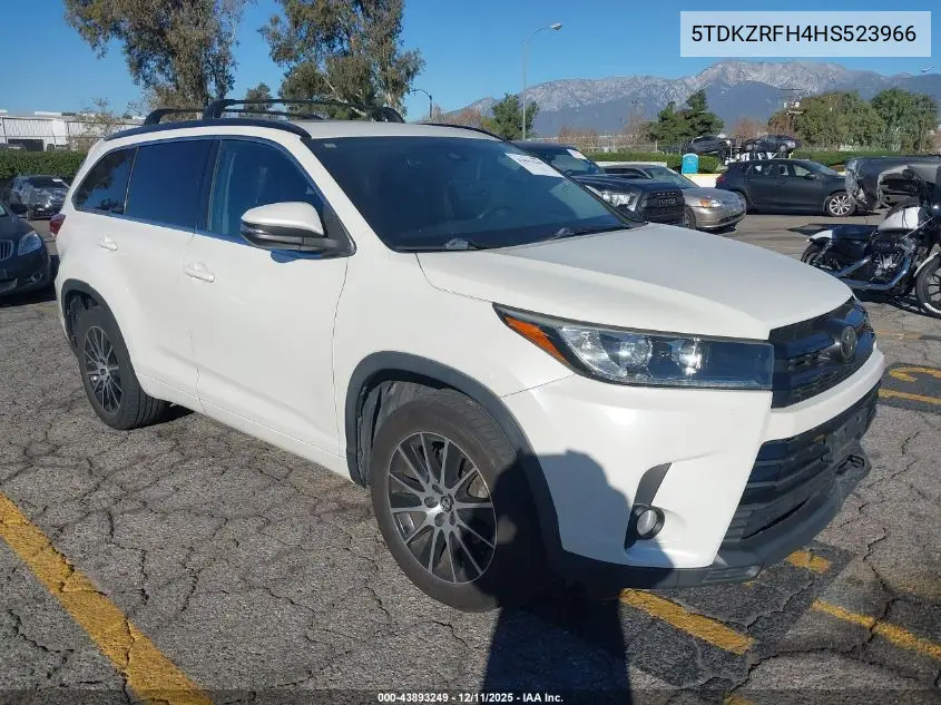 5TDKZRFH4HS523966 2017 Toyota Highlander Se