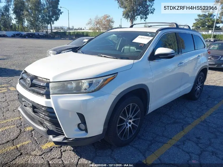 5TDKZRFH4HS523966 2017 Toyota Highlander Se