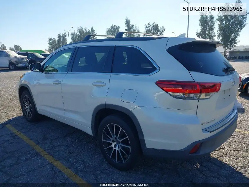 5TDKZRFH4HS523966 2017 Toyota Highlander Se