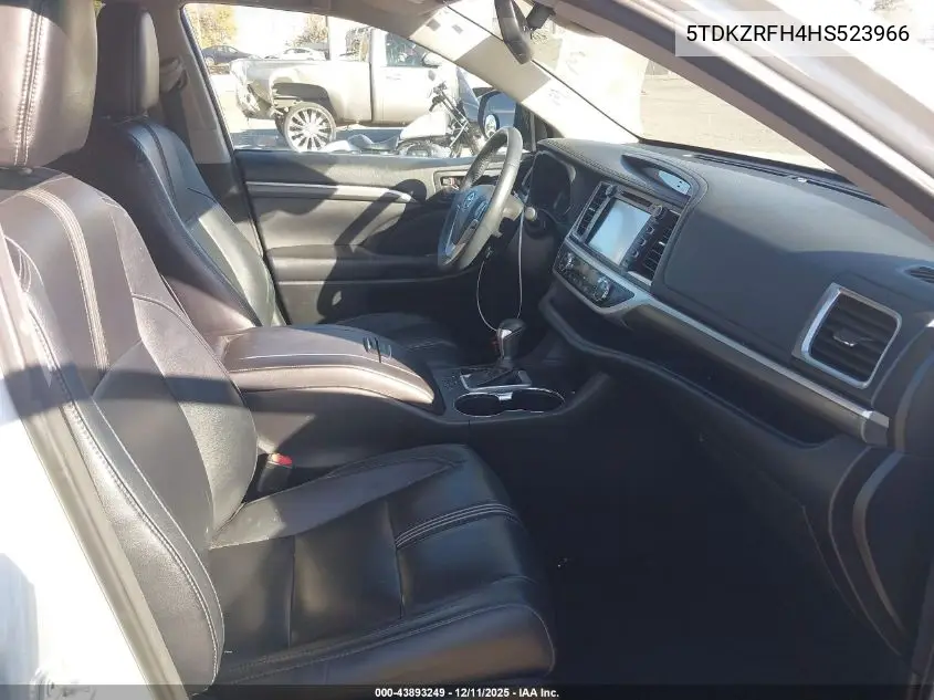 5TDKZRFH4HS523966 2017 Toyota Highlander Se