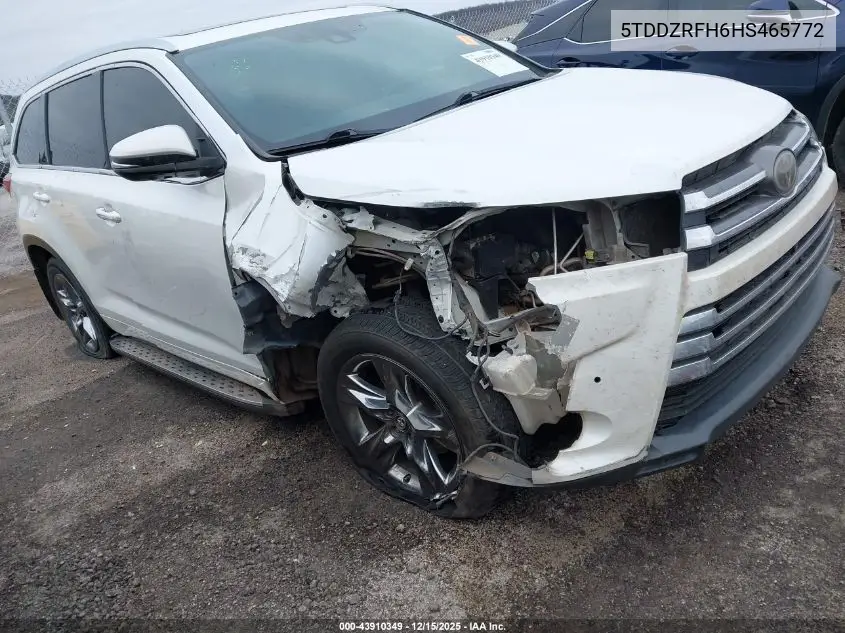 5TDDZRFH6HS465772 2017 Toyota Highlander Limited Platinum