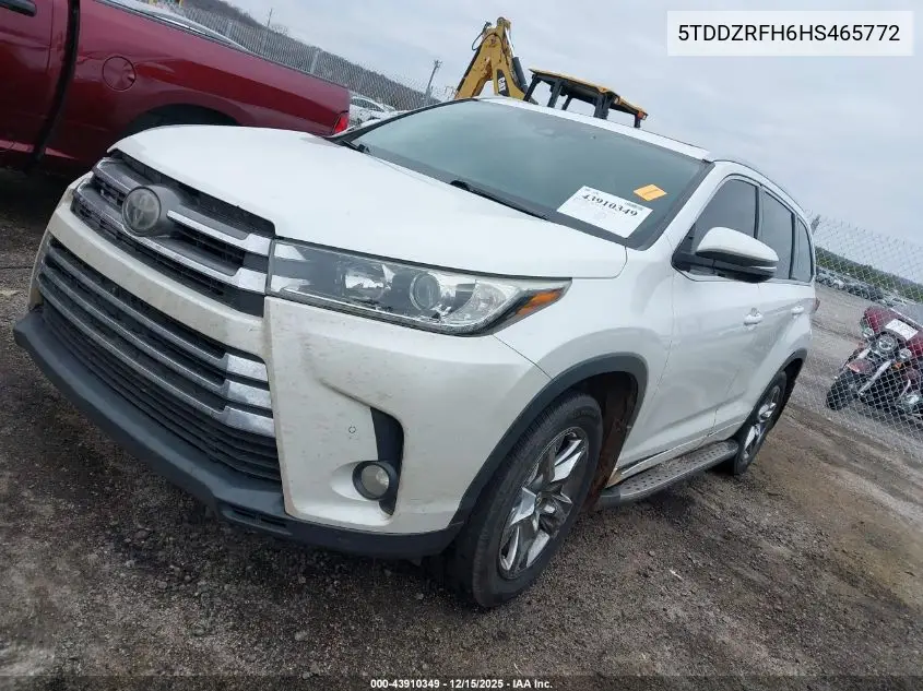 5TDDZRFH6HS465772 2017 Toyota Highlander Limited Platinum