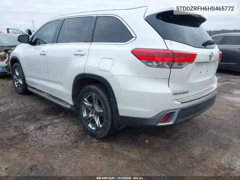 5TDDZRFH6HS465772 2017 Toyota Highlander Limited Platinum
