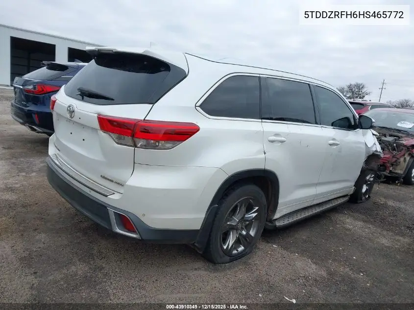 5TDDZRFH6HS465772 2017 Toyota Highlander Limited Platinum