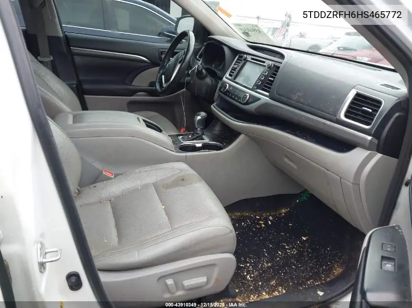 5TDDZRFH6HS465772 2017 Toyota Highlander Limited Platinum