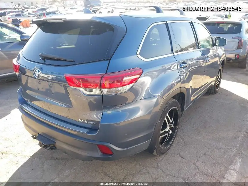 5TDJZRFH2HS403546 2017 Toyota Highlander Xle