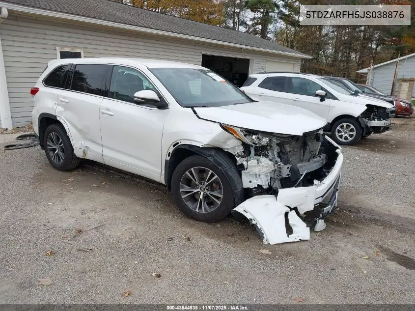 5TDZARFH5JS038876 2018 Toyota Highlander Le