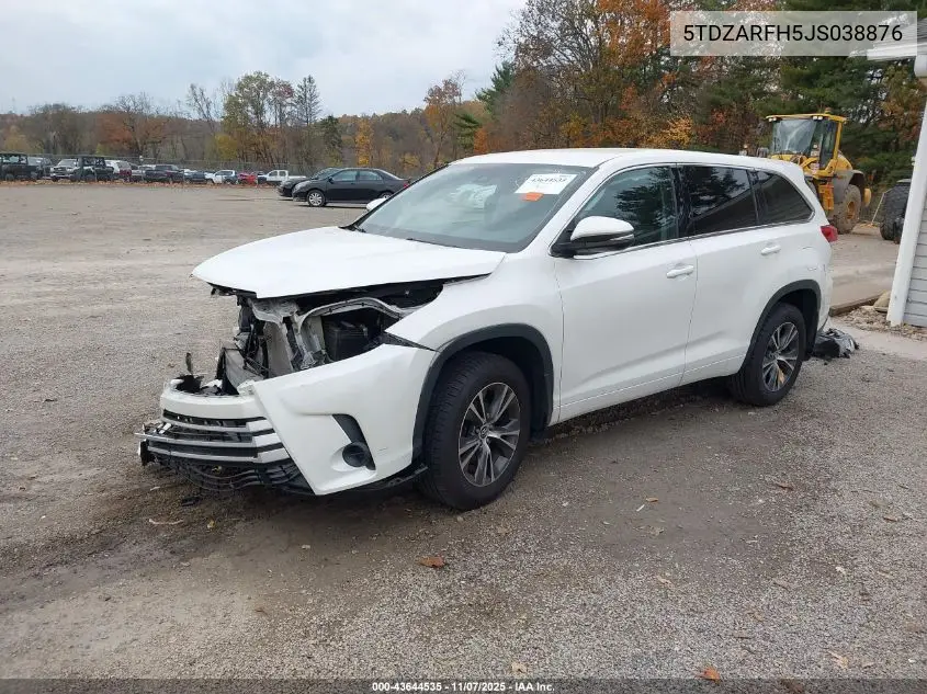 5TDZARFH5JS038876 2018 Toyota Highlander Le