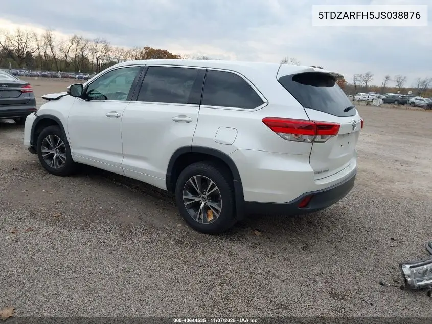 5TDZARFH5JS038876 2018 Toyota Highlander Le