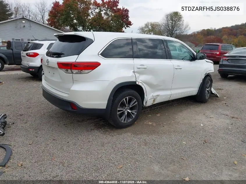 5TDZARFH5JS038876 2018 Toyota Highlander Le