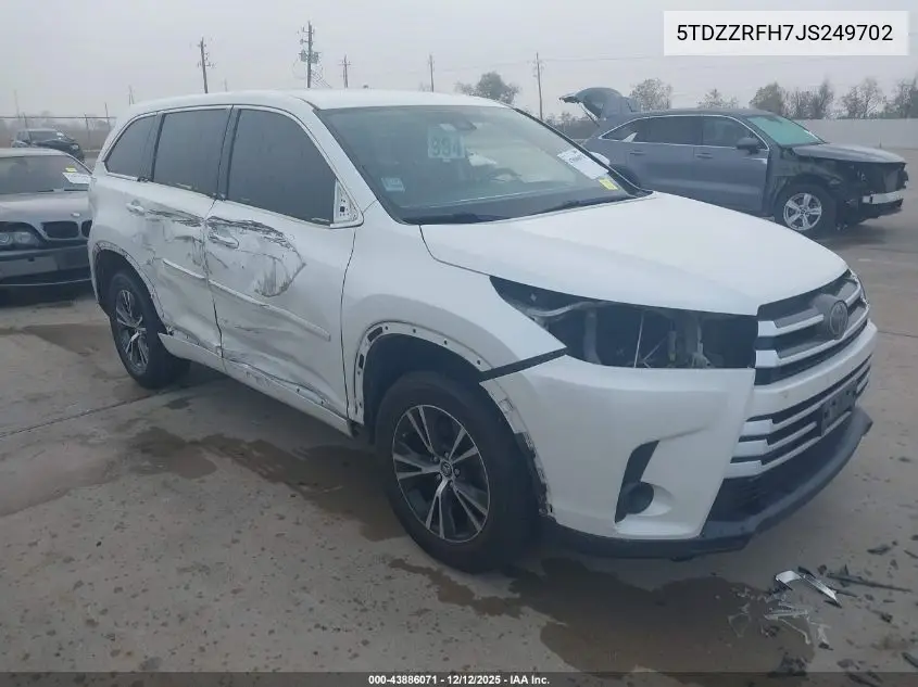 5TDZZRFH7JS249702 2018 Toyota Highlander Le