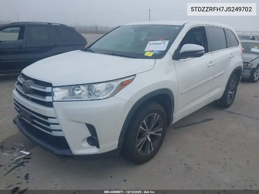 5TDZZRFH7JS249702 2018 Toyota Highlander Le