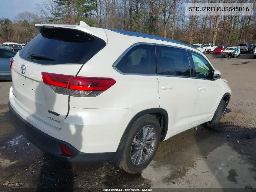 5TDJZRFH6JS545016 2018 Toyota Highlander Xle