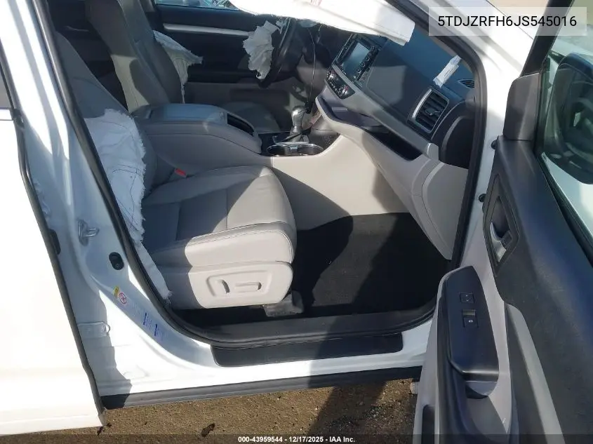 5TDJZRFH6JS545016 2018 Toyota Highlander Xle