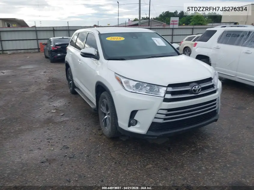 5TDZZRFH7JS276334 2018 Toyota Highlander Le Plus