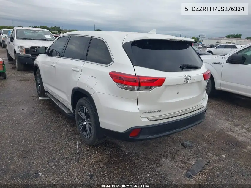 5TDZZRFH7JS276334 2018 Toyota Highlander Le Plus