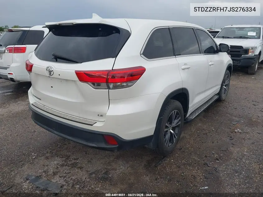 5TDZZRFH7JS276334 2018 Toyota Highlander Le Plus
