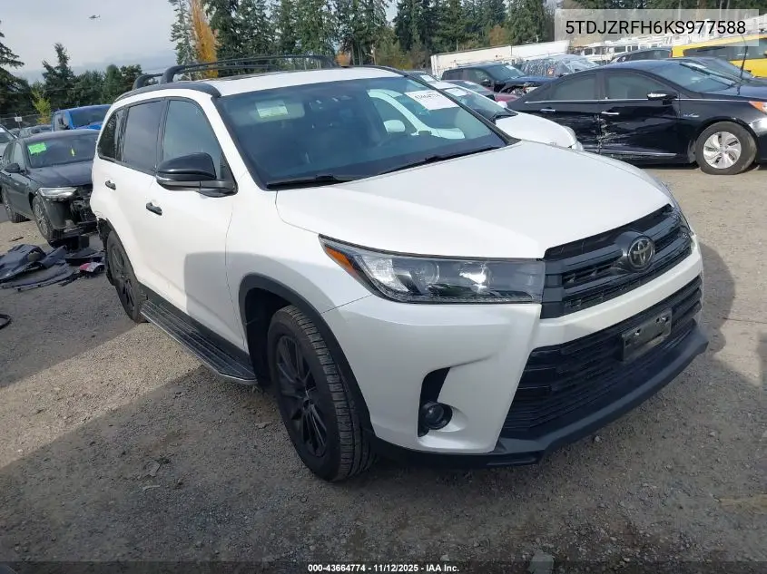 5TDJZRFH6KS977588 2019 Toyota Highlander Se
