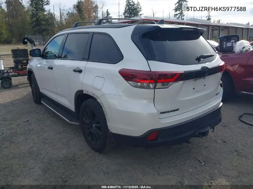 5TDJZRFH6KS977588 2019 Toyota Highlander Se