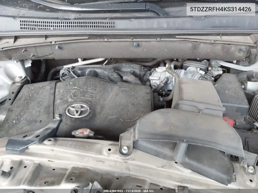 5TDZZRFH4KS314426 2019 Toyota Highlander Le