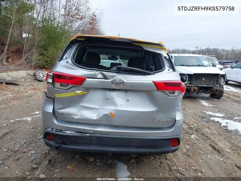 5TDJZRFH9KS579758 2019 Toyota Highlander Xle