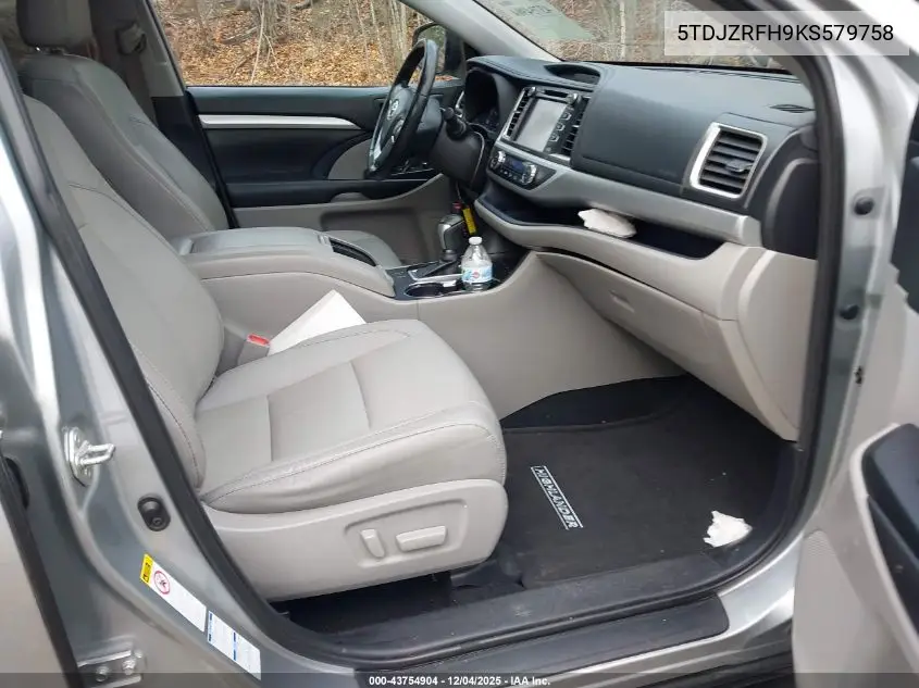 5TDJZRFH9KS579758 2019 Toyota Highlander Xle