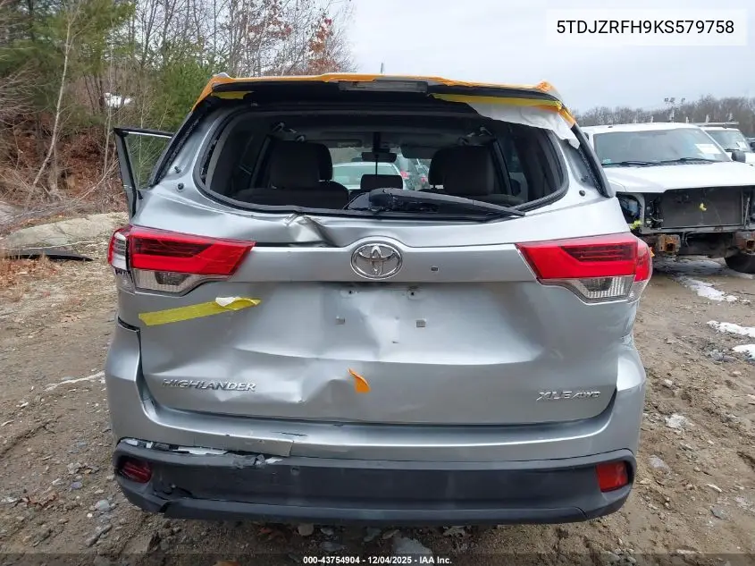 5TDJZRFH9KS579758 2019 Toyota Highlander Xle