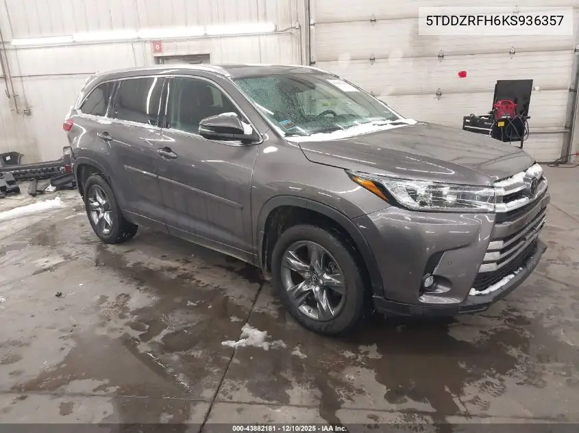 5TDDZRFH6KS936357 2019 Toyota Highlander Limited Platinum
