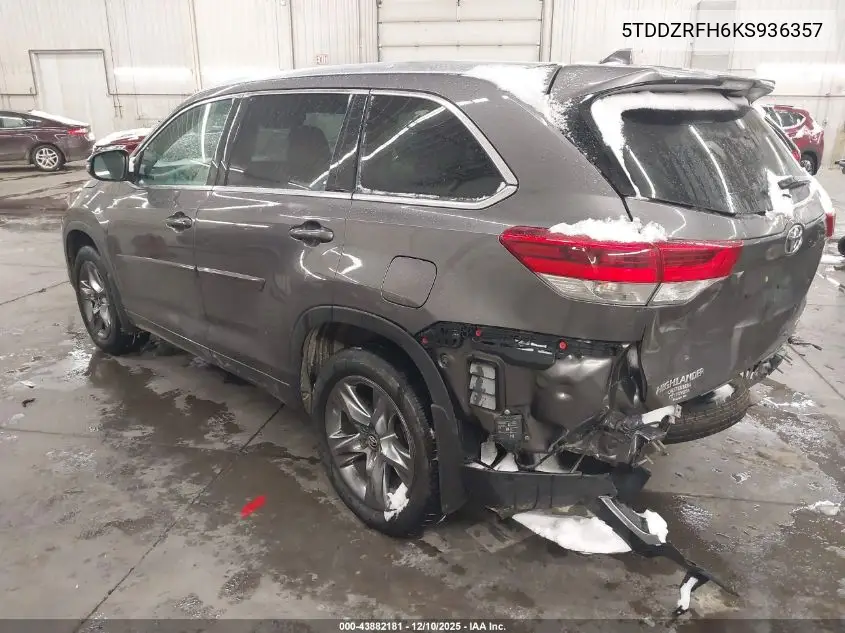 5TDDZRFH6KS936357 2019 Toyota Highlander Limited Platinum