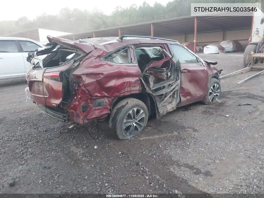 5TDHZRAH9LS003546 2020 Toyota Highlander Xle