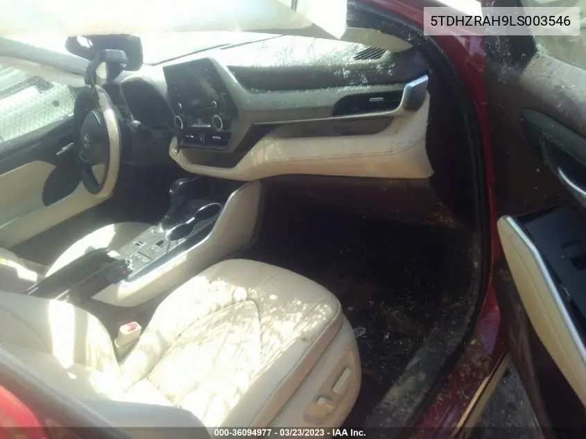 5TDHZRAH9LS003546 2020 Toyota Highlander Xle
