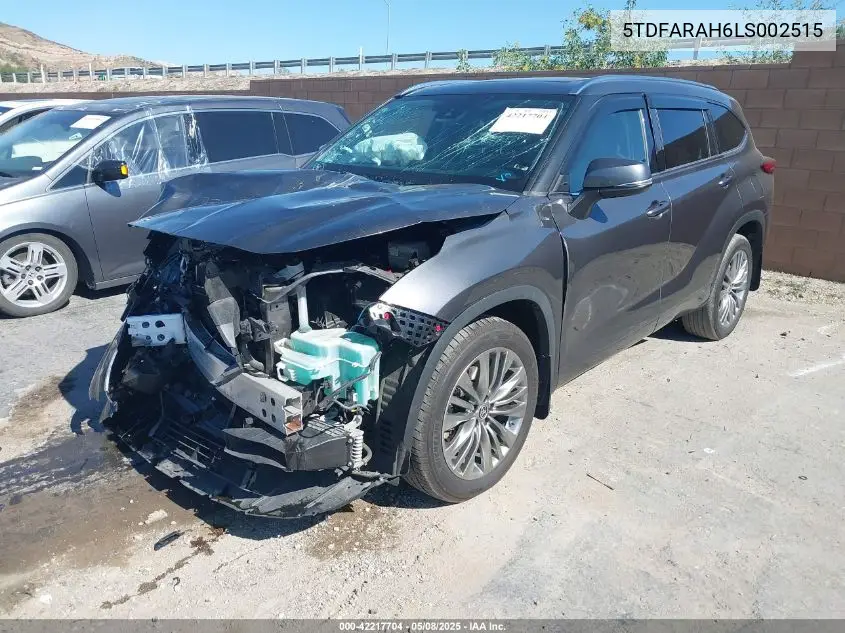 5TDFARAH6LS002515 2020 Toyota Highlander Hybrid Platinum