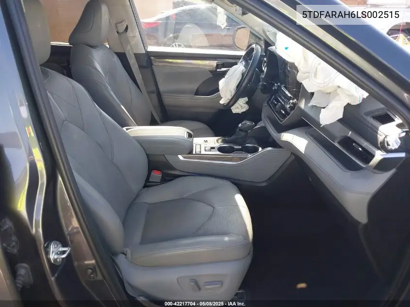 5TDFARAH6LS002515 2020 Toyota Highlander Hybrid Platinum