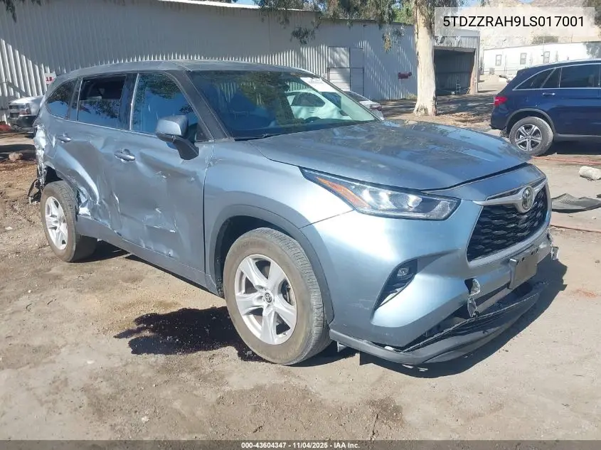 5TDZZRAH9LS017001 2020 Toyota Highlander Le