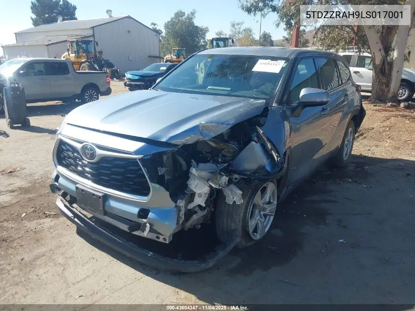 5TDZZRAH9LS017001 2020 Toyota Highlander Le