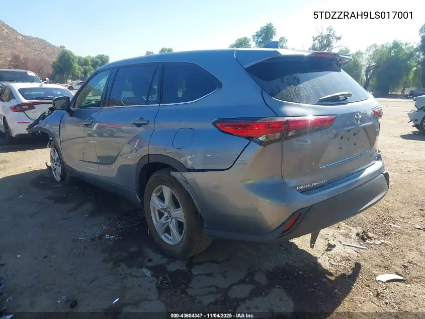 5TDZZRAH9LS017001 2020 Toyota Highlander Le