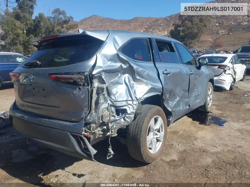 5TDZZRAH9LS017001 2020 Toyota Highlander Le
