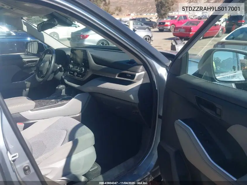 5TDZZRAH9LS017001 2020 Toyota Highlander Le