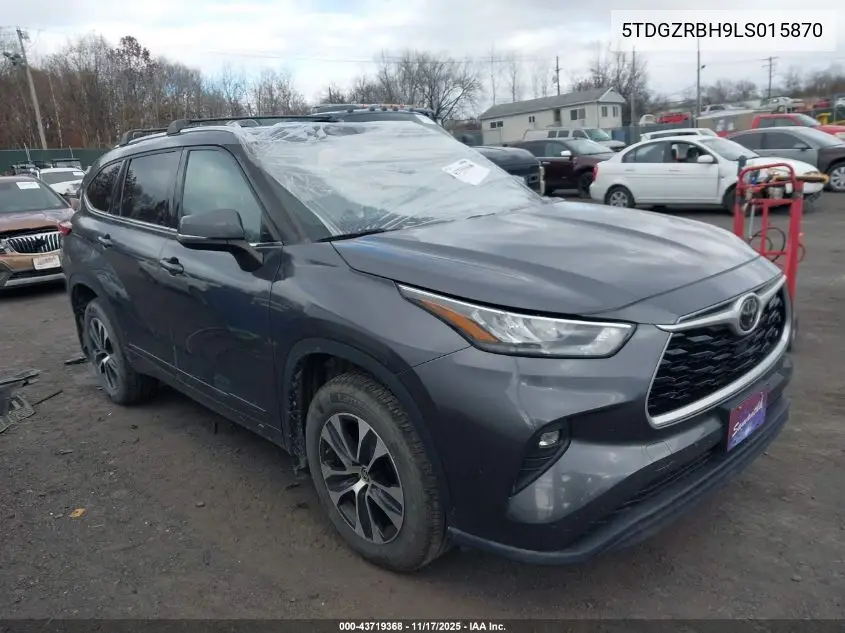 5TDGZRBH9LS015870 2020 Toyota Highlander Xle