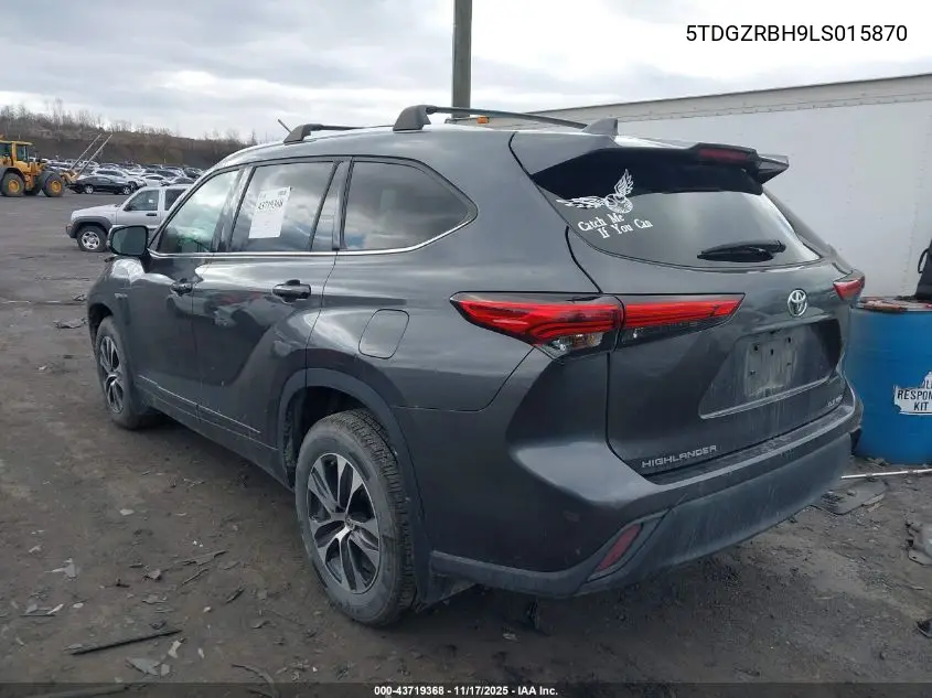 5TDGZRBH9LS015870 2020 Toyota Highlander Xle